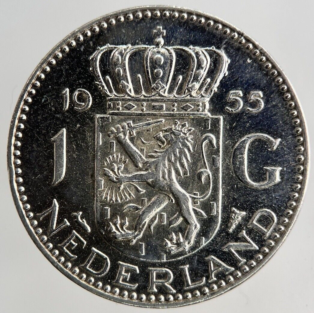 1955 Netherlands 1 Gulden Silver Coin | Fine Collectable Grade