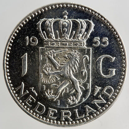 1955 Netherlands 1 Gulden Silver Coin | Fine Collectable Grade