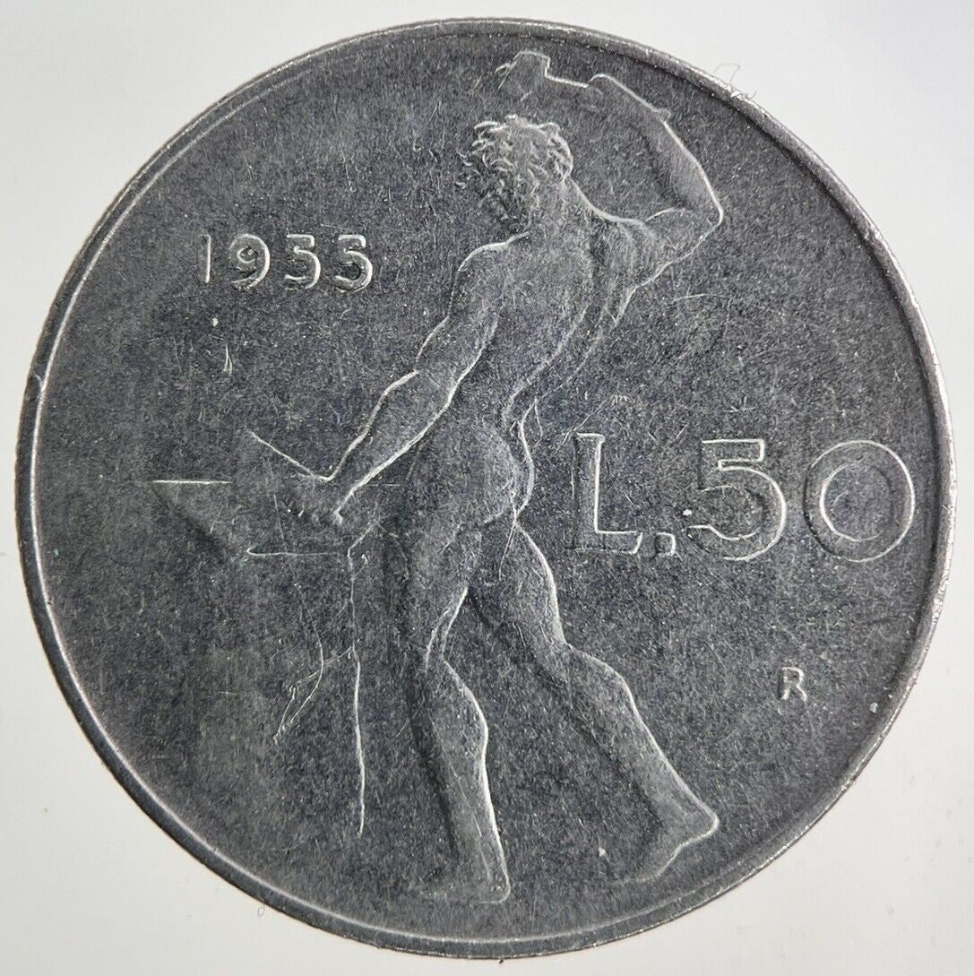 1955 Italy 50 Centesimi Coin | Fine Collectable Grade