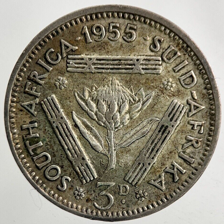 1955 South Africa Threepence Silver Coin | Very High Grade