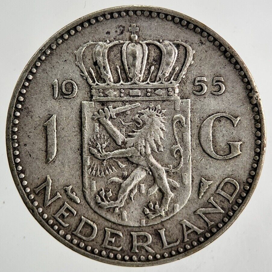 1955 Netherlands 1 Gulden Silver Coin | Fine Collectable Grade