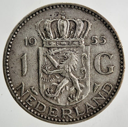 1955 Netherlands 1 Gulden Silver Coin | Fine Collectable Grade
