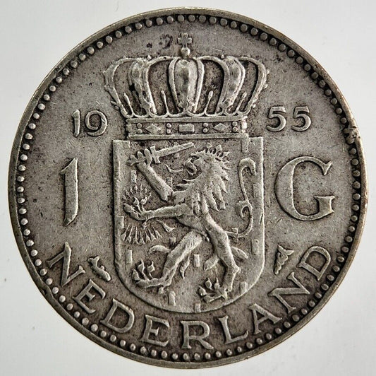 1955 Netherlands 1 Gulden Silver Coin | Fine Collectable Grade