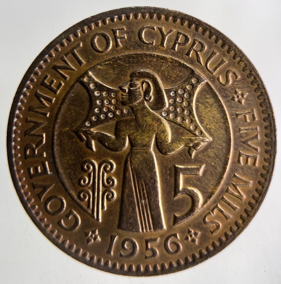 1956 Cyprus 5 Mils Coin | Fine Collectable Grade