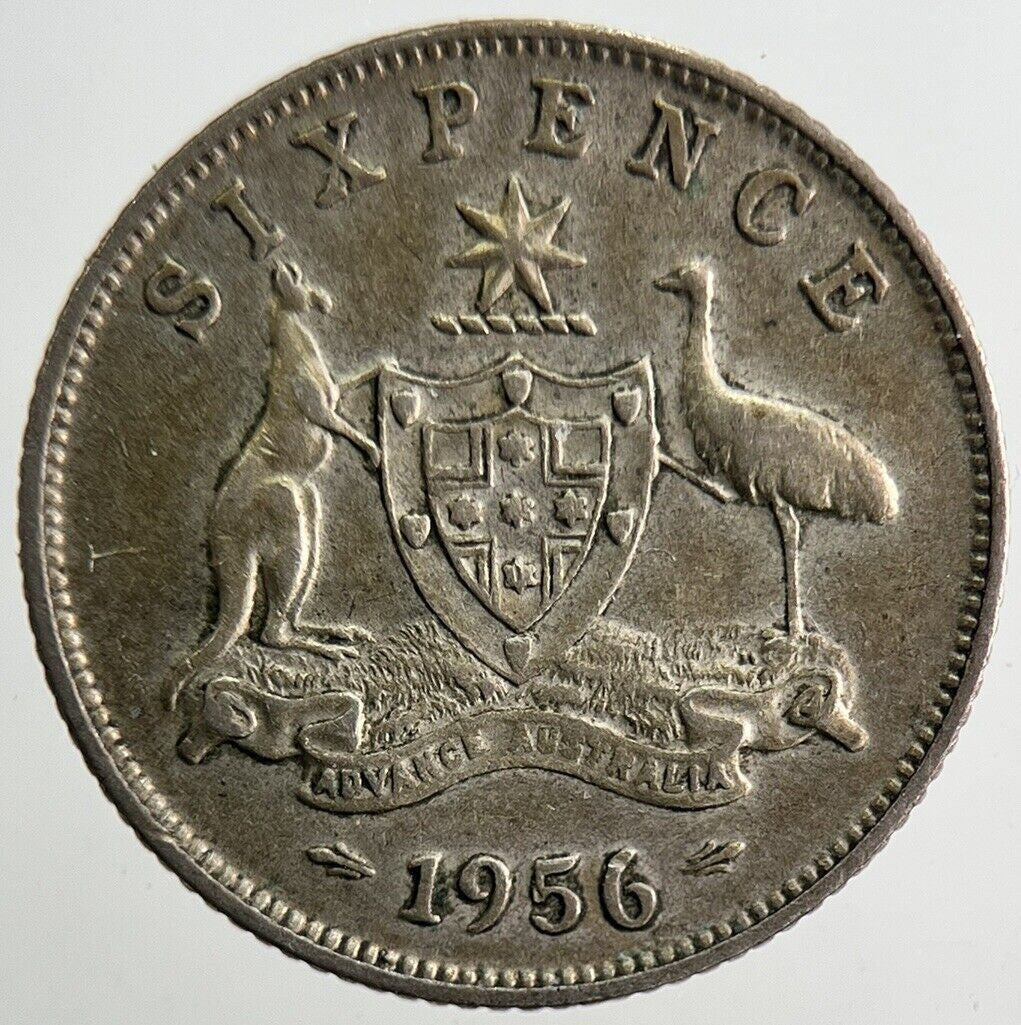 1956 Australia Sixpence Silver Coin | Fine Collectable Grade | a2879
