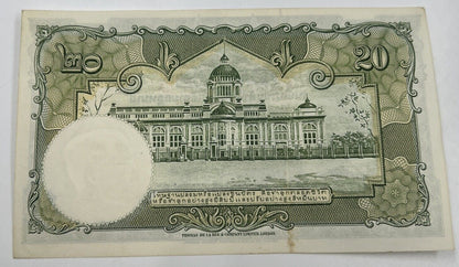 1955 Thailand Thai 20 Baht Rama IX Banknote Series 9 | a90301