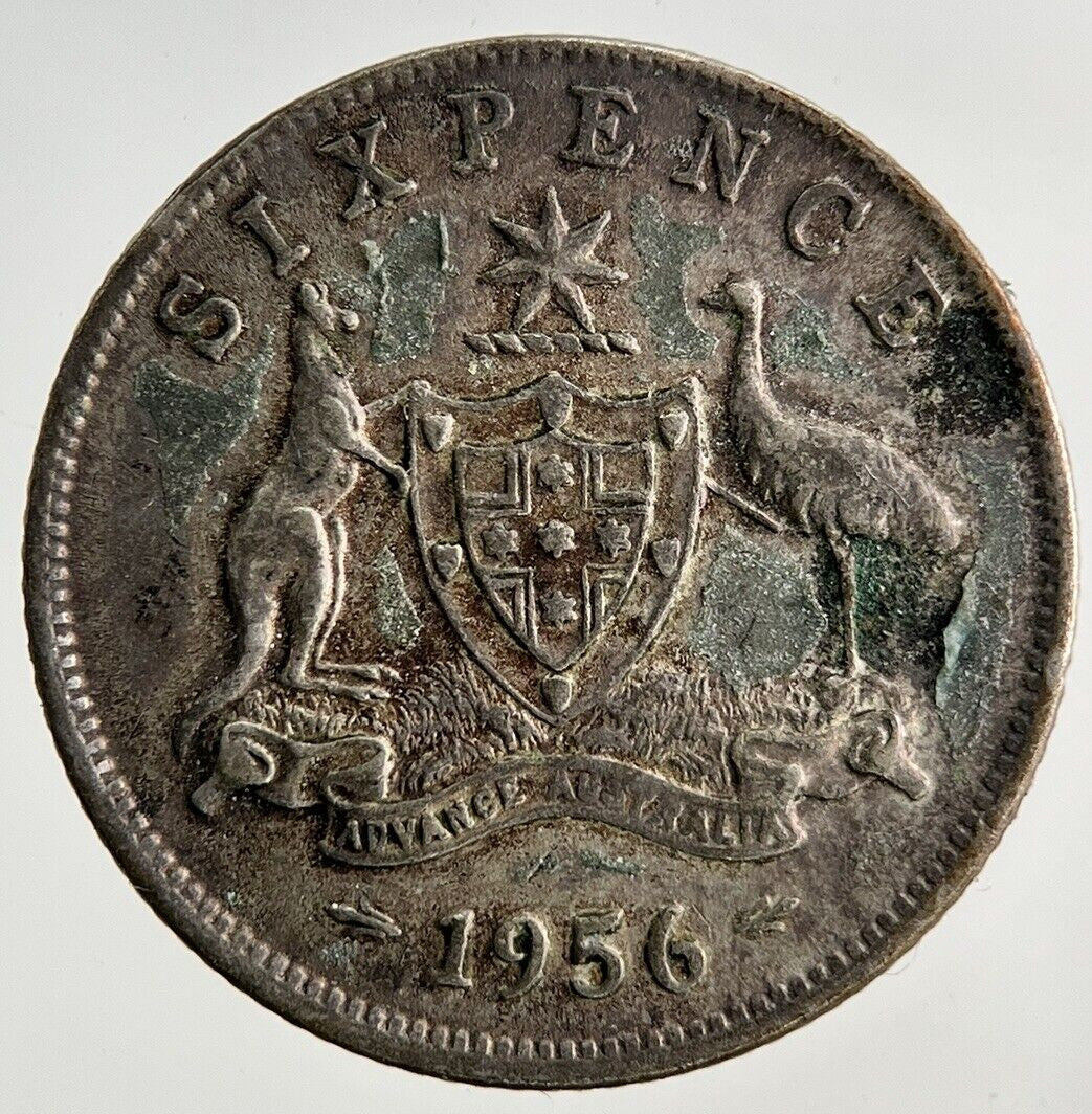 1956 Australia Sixpence Silver Coin | Fine Collectable Grade