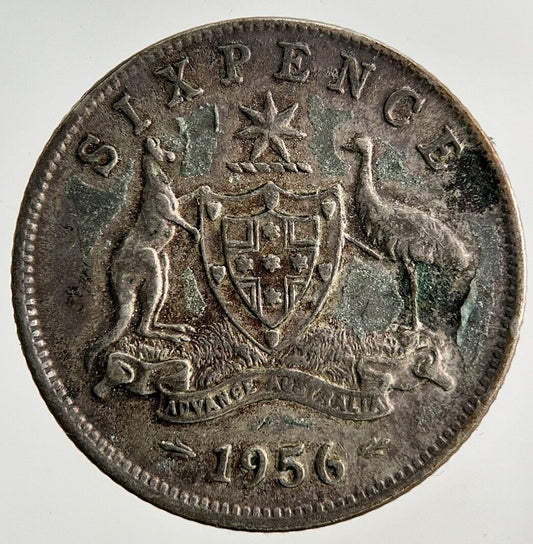 1956 Australia Sixpence Silver Coin | Fine Collectable Grade