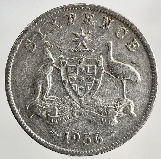 1956 Australia Sixpence Silver Coin | Fine Collectable Grade