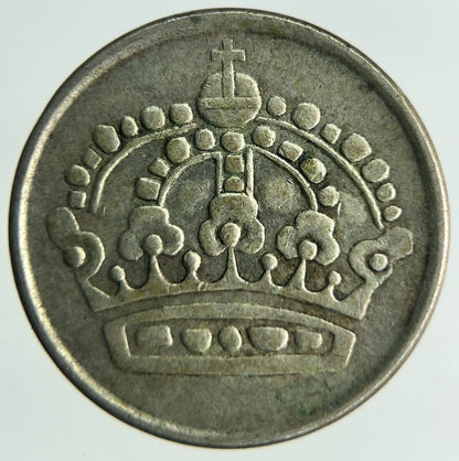1956 Sweden 25 Ore Silver Coin | Fine Collectable Grade