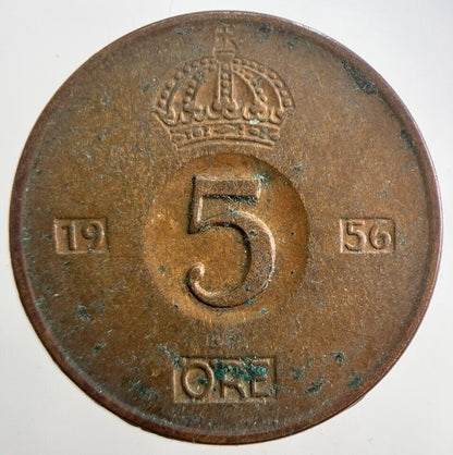 1956 Sweden 5 Ore Coin | Very High Grade | a4887