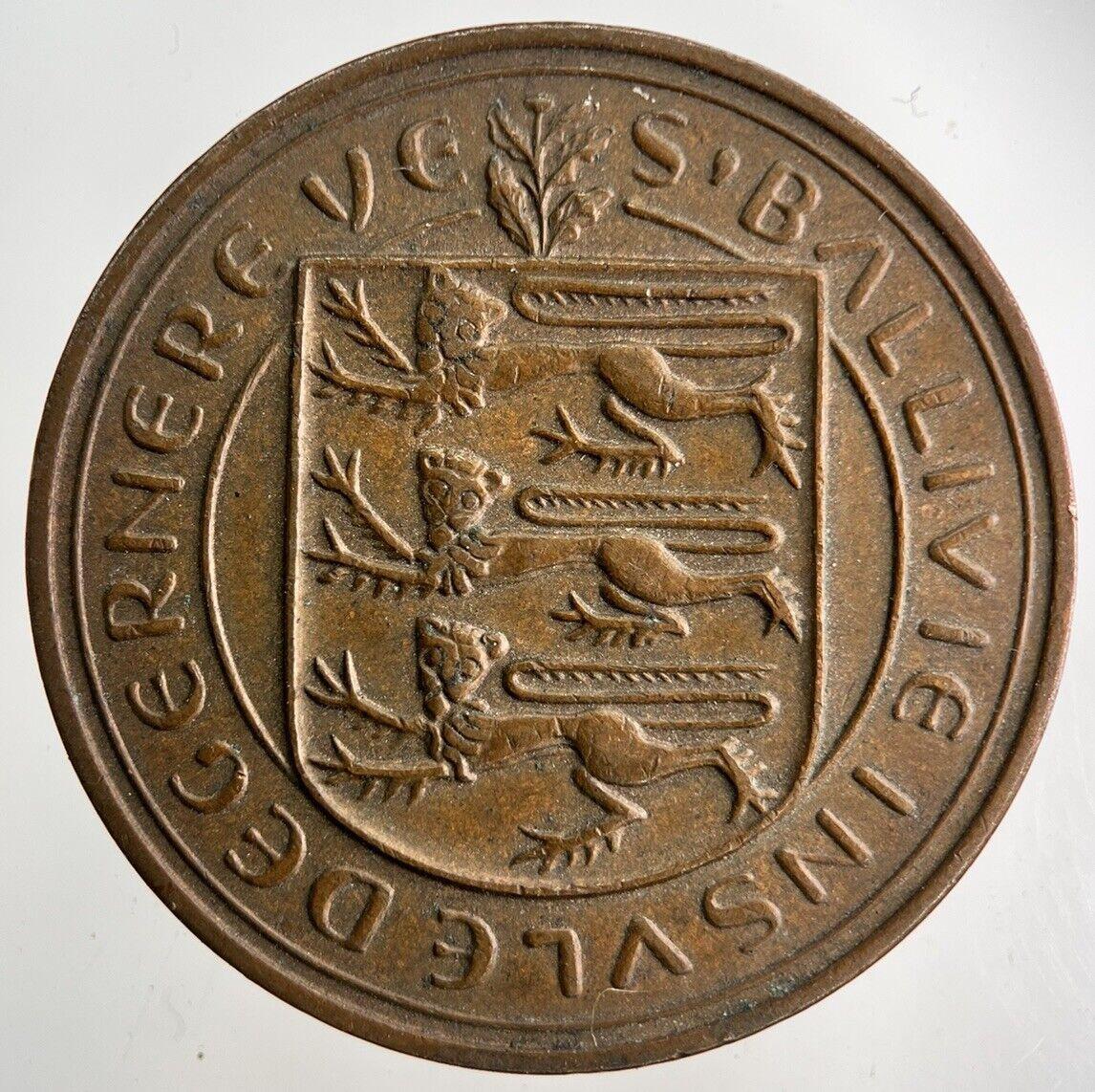 1956 Guernsey 8 Doubles Coin | Fine Collectable Grade