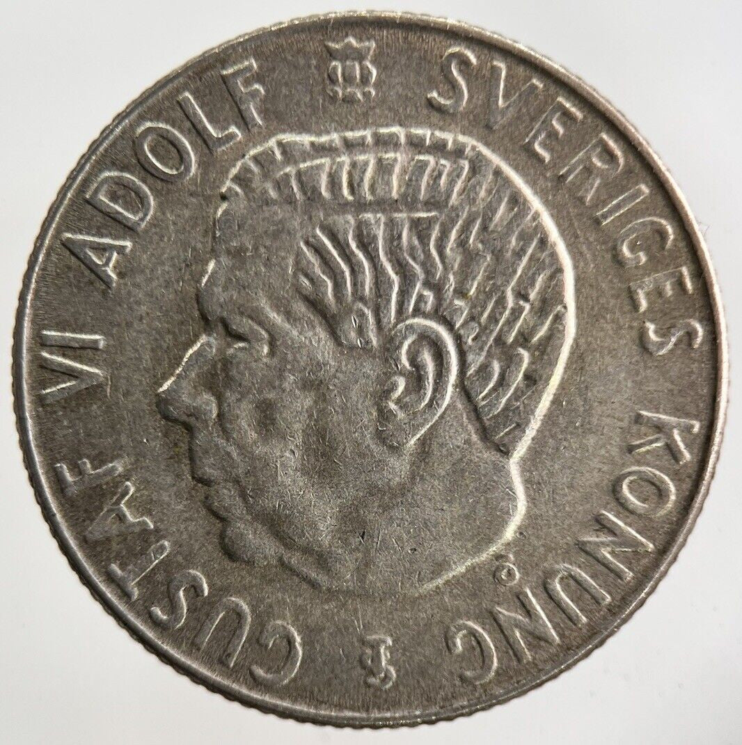 1956 Sweden 1 Krona Silver Coin | Fine Collectable Grade