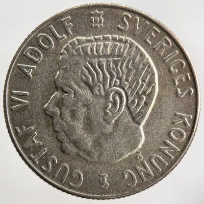 1956 Sweden 1 Krona Silver Coin | Fine Collectable Grade