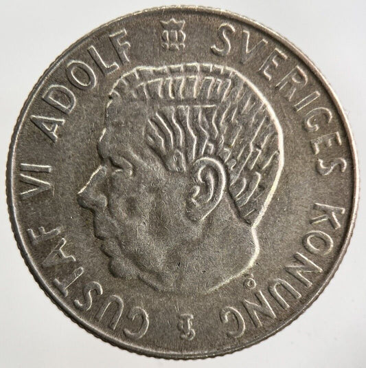 1956 Sweden 1 Krona Silver Coin | Fine Collectable Grade