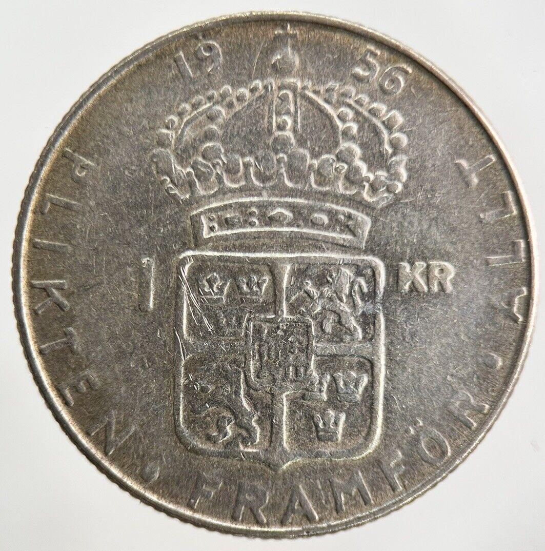 1956 Sweden 1 Krona Silver Coin | Fine Collectable Grade