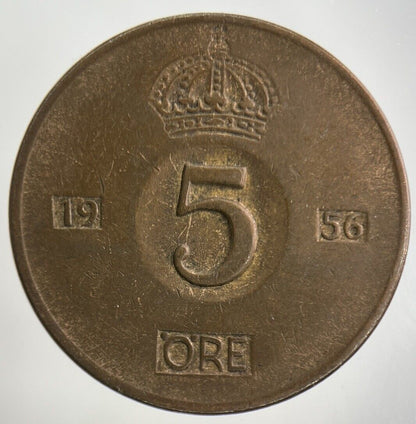1956 Sweden 5 Ore Coin | Fine Collectable Grade