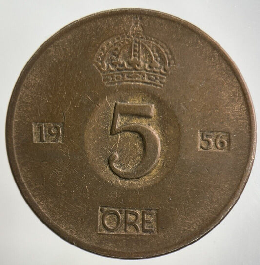 1956 Sweden 5 Ore Coin | Fine Collectable Grade