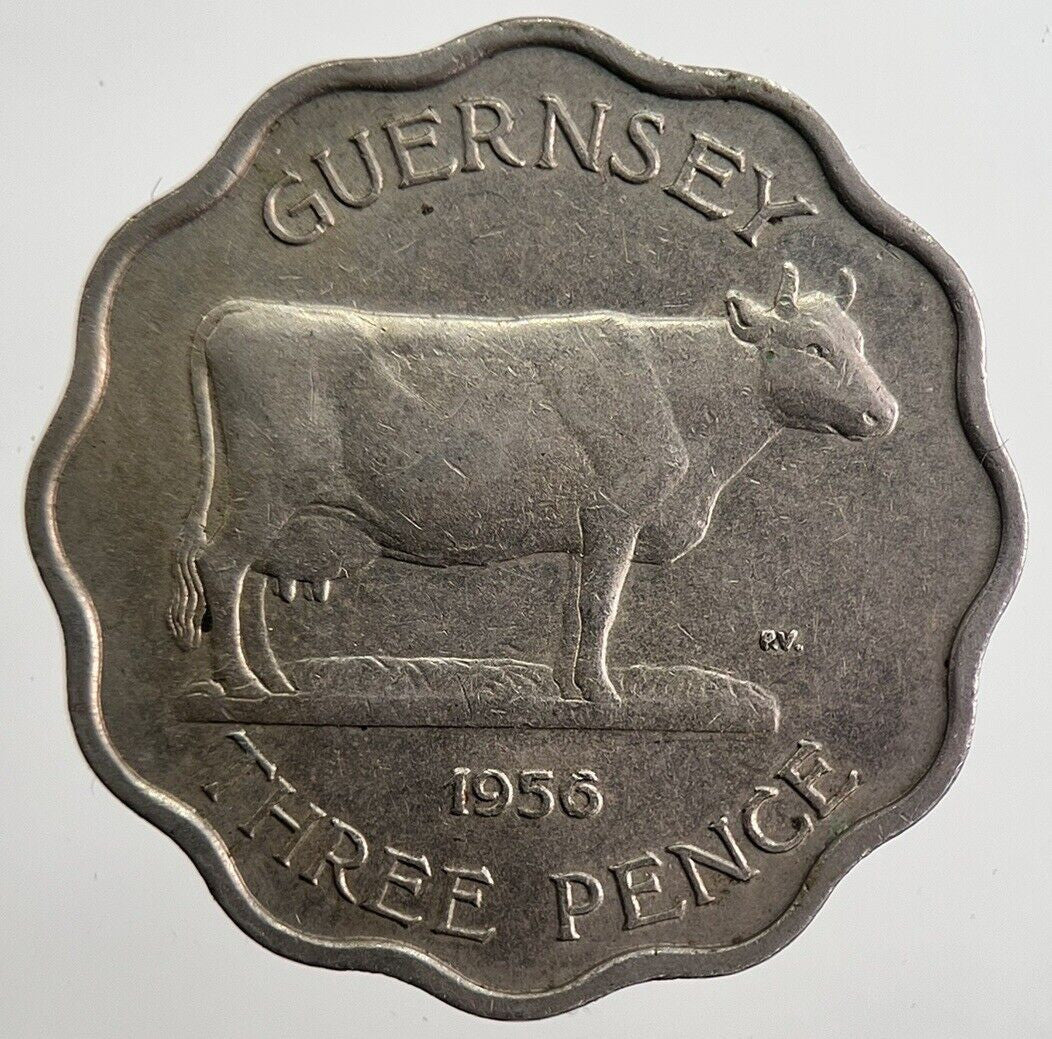 1956 Guernsey Three-Pence 3 Coin | Fine Collectable Grade | a7017