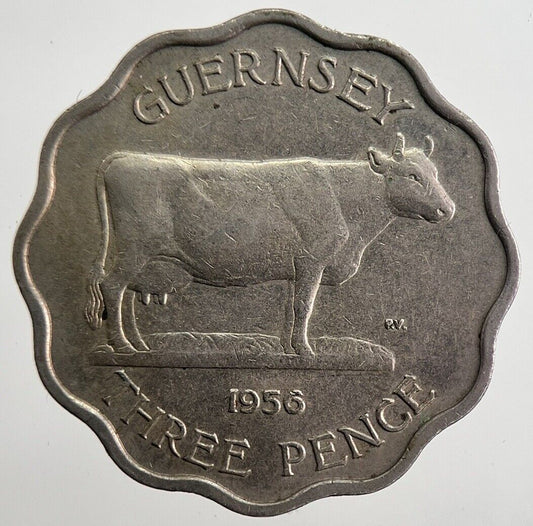 1956 Guernsey Three-Pence 3 Coin | Fine Collectable Grade | a7017