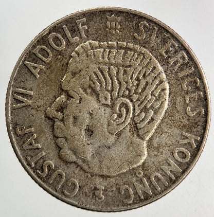 1956 Sweden 1 Krona Silver Coin | Fine Collectable Grade