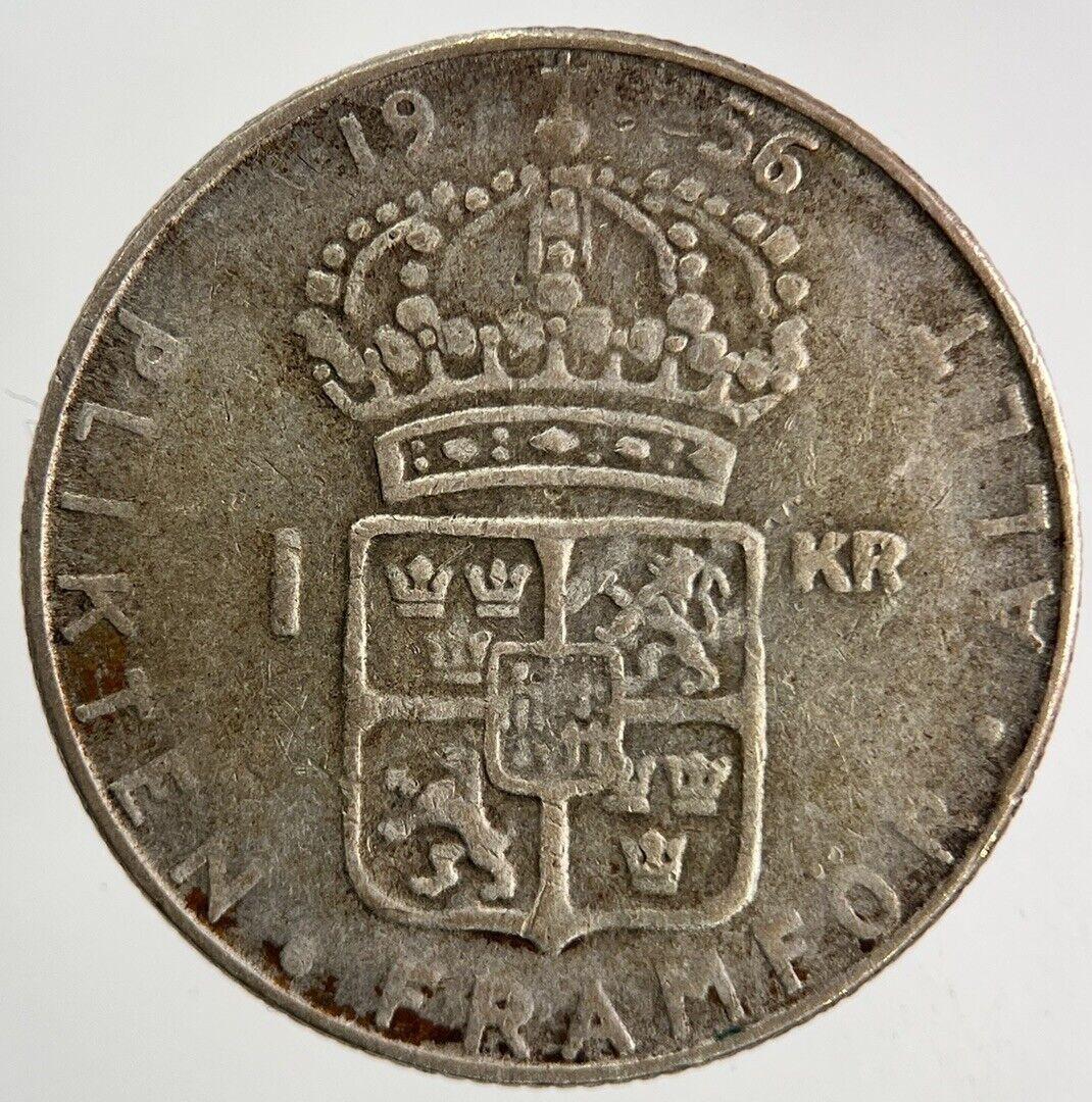 1956 Sweden 1 Krona Silver Coin | Fine Collectable Grade