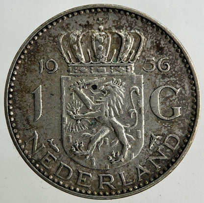 1956 Netherlands 1 Gulden Silver Coin | Very High Grade