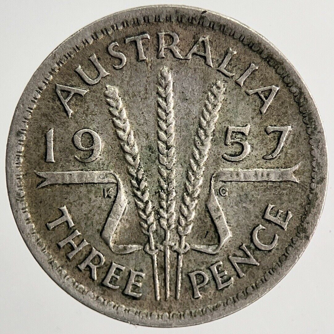 1957 Australia Threepence Silver Coin | Fine Collectable Grade | a6748