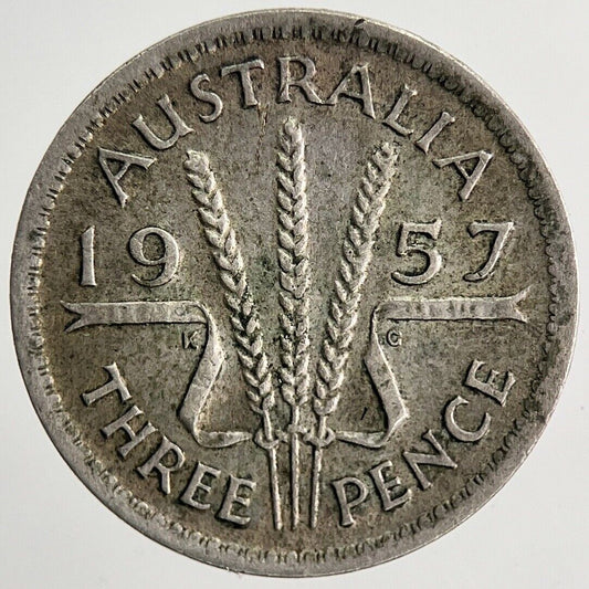1957 Australia Threepence Silver Coin | Fine Collectable Grade | a6748