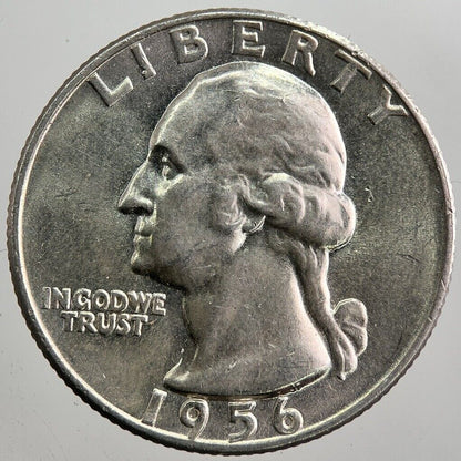 1956-D US USA Quarter Dollar Silver Coin | Fine Collectable Grade | a7951