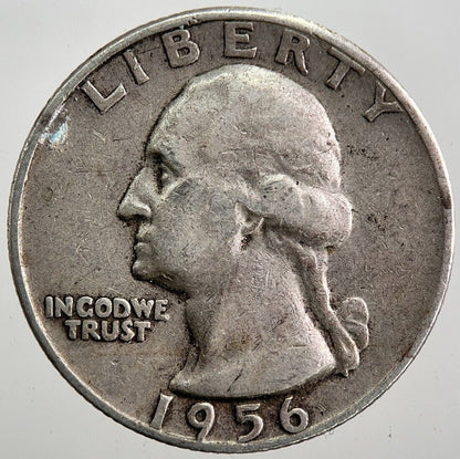 1956-D US USA Quarter Dollar Silver Coin | Fine Collectable Grade | a7950