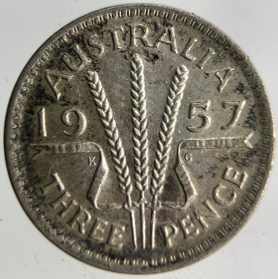 1957 Australia Threepence Silver Coin | Fine Collectable Grade