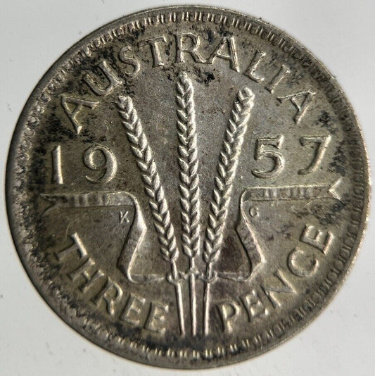 1957 Australia Threepence Silver Coin | Fine Collectable Grade
