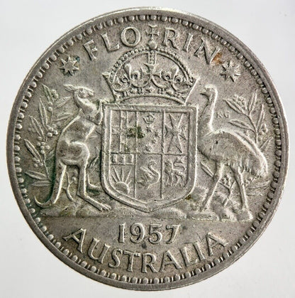 1957 Australia Florin Silver Coin | Very High Grade