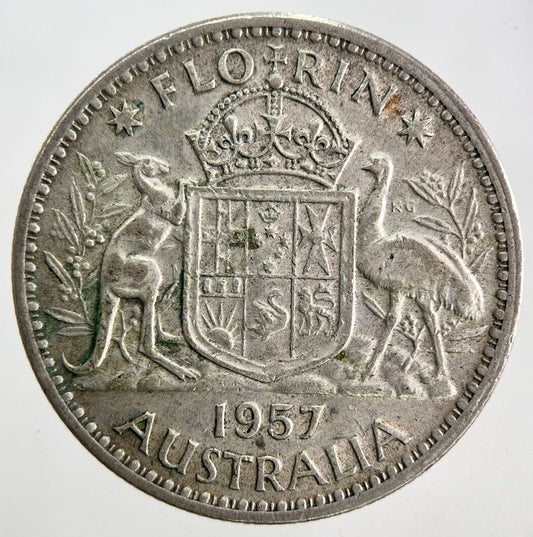 1957 Australia Florin Silver Coin | Very High Grade