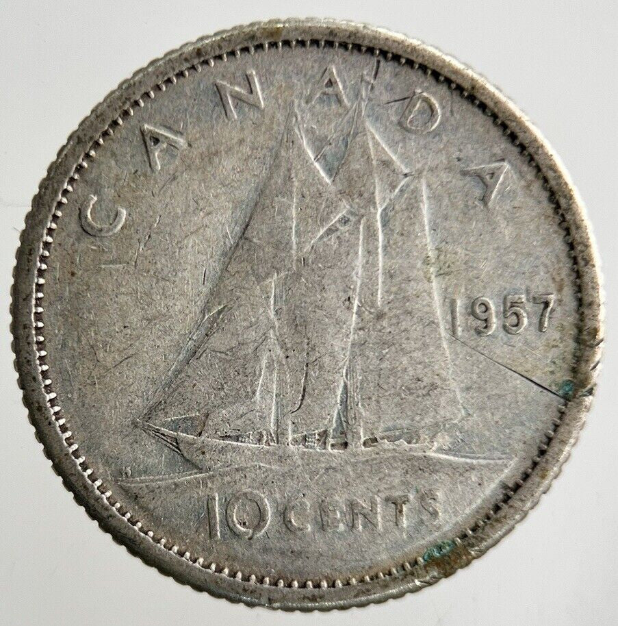 1957 Canada 10 Cents Silver Coin | Collectable Grade