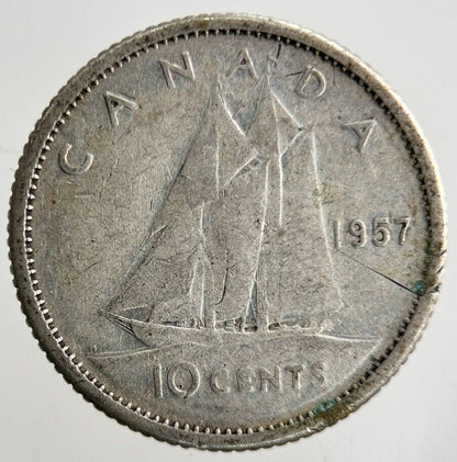 1957 Canada 10 Cents Silver Coin | Collectable Grade