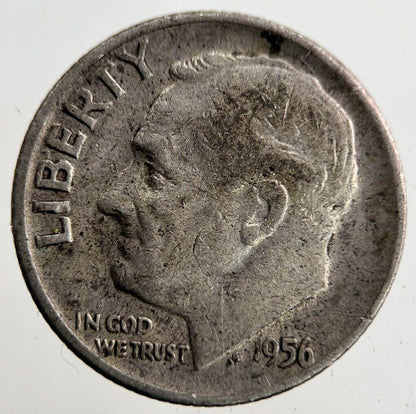 1956-D US USA Roosevelt One Dime Silver Coin | Collectable Grade