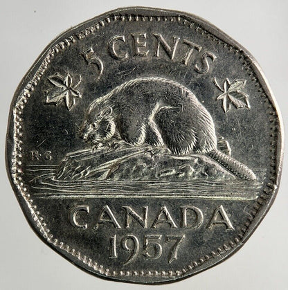 1957 Canada 5 Cents Coin | Fine Collectable Grade