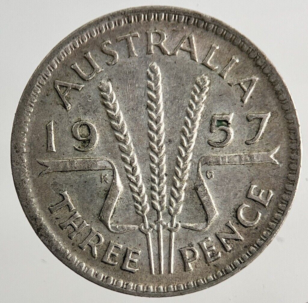 1957 Australia Threepence Silver Coin | Fine Collectable Grade