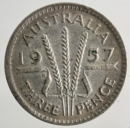 1957 Australia Threepence Silver Coin | Fine Collectable Grade
