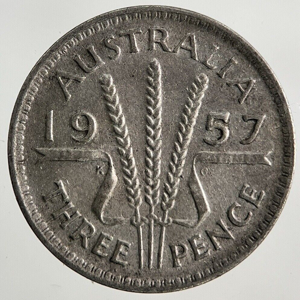 1957 Australia Threepence Silver Coin | Fine Collectable Grade