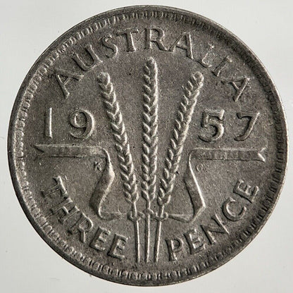 1957 Australia Threepence Silver Coin | Fine Collectable Grade