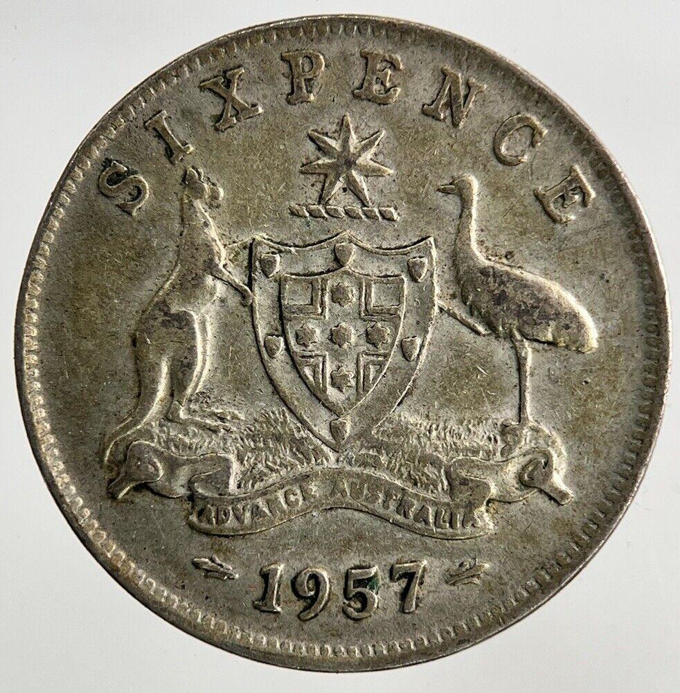 1957 Australia Sixpence Silver Coin | Fine Collectable Grade