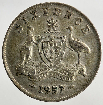 1957 Australia Sixpence Silver Coin | Fine Collectable Grade
