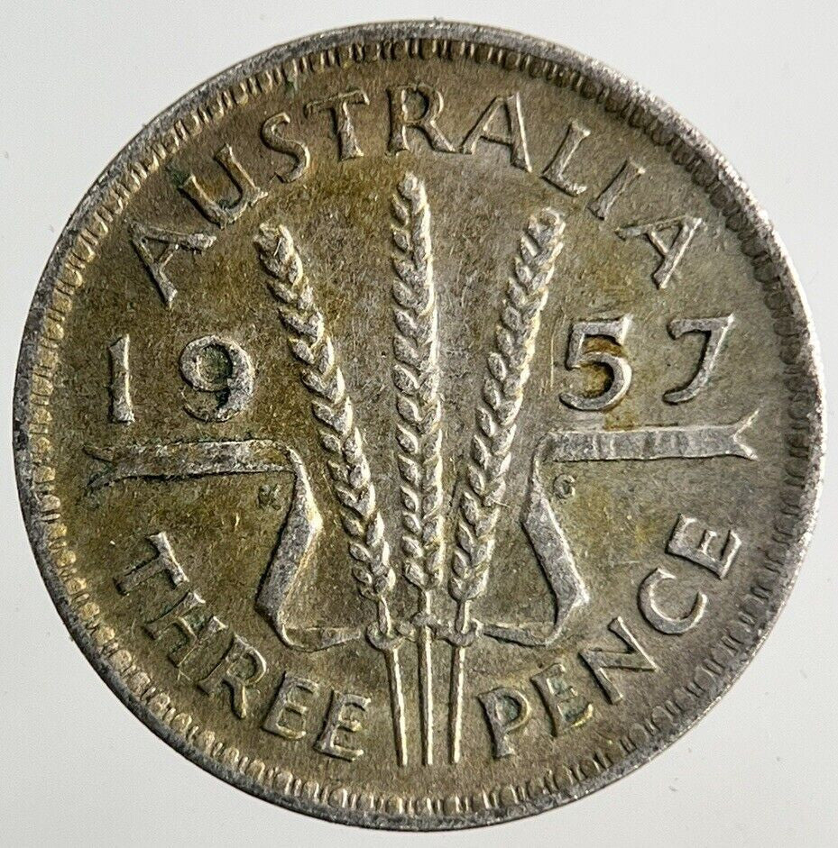 1957 Australia Threepence Silver Coin | Fine Collectable Grade