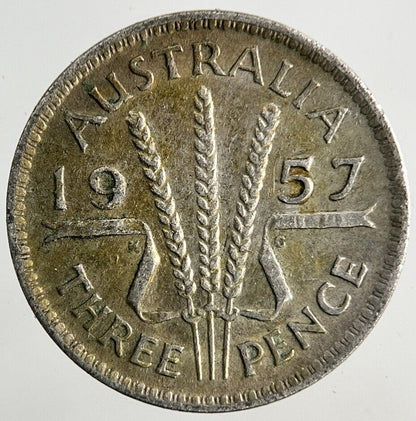 1957 Australia Threepence Silver Coin | Fine Collectable Grade