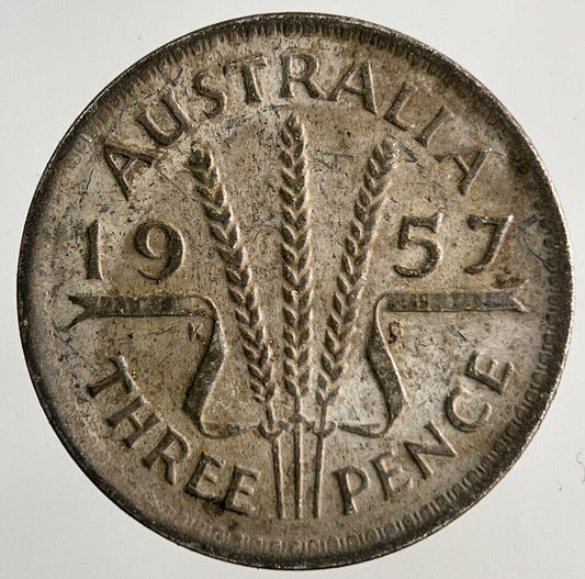 1957 Australia Threepence Silver Coin | Fine Collectable Grade