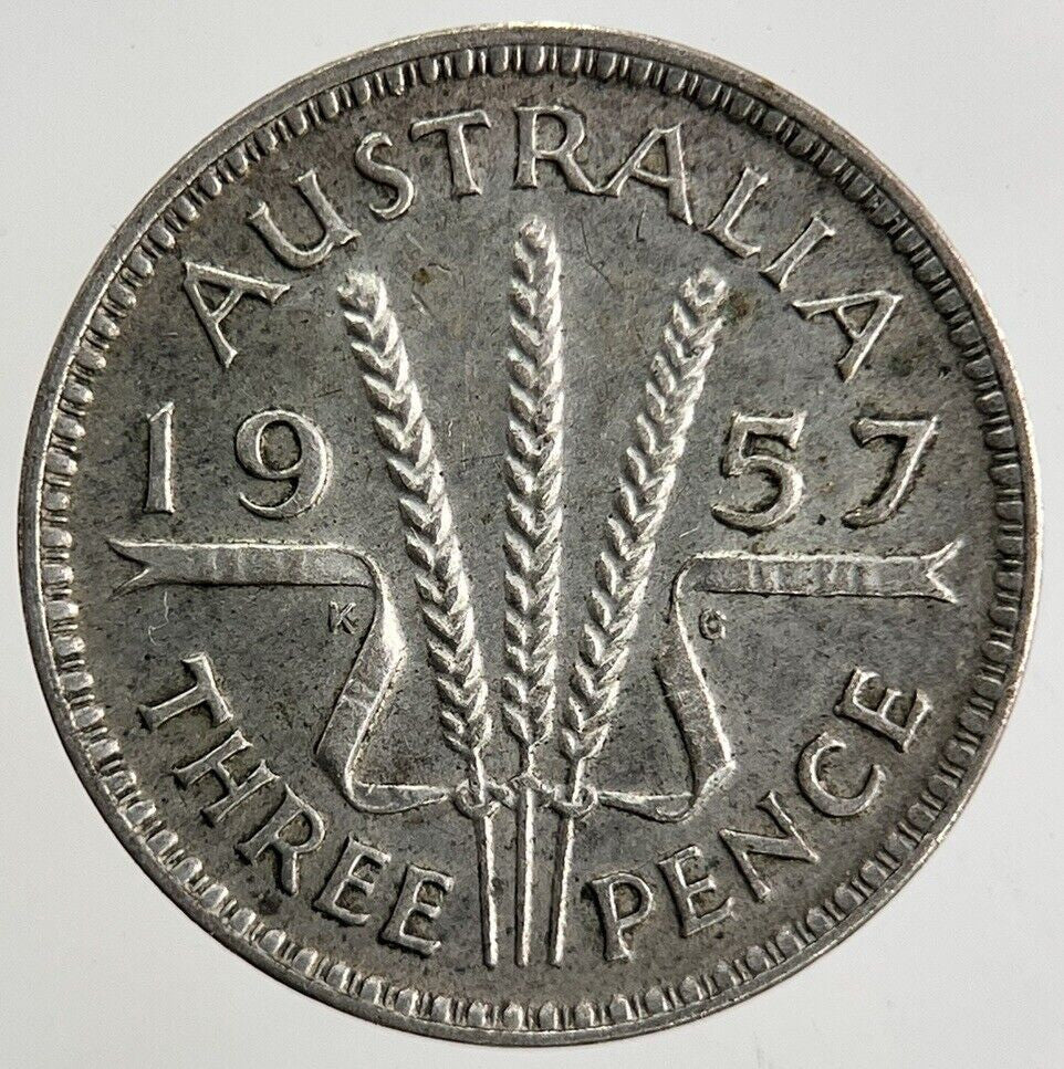 1957 Australia Silver Threepence Coin | Fine Collectable Grade