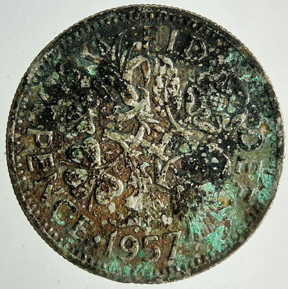 1957 Elizabeth II 2nd Sixpence Coin | Fine Collectable Grade